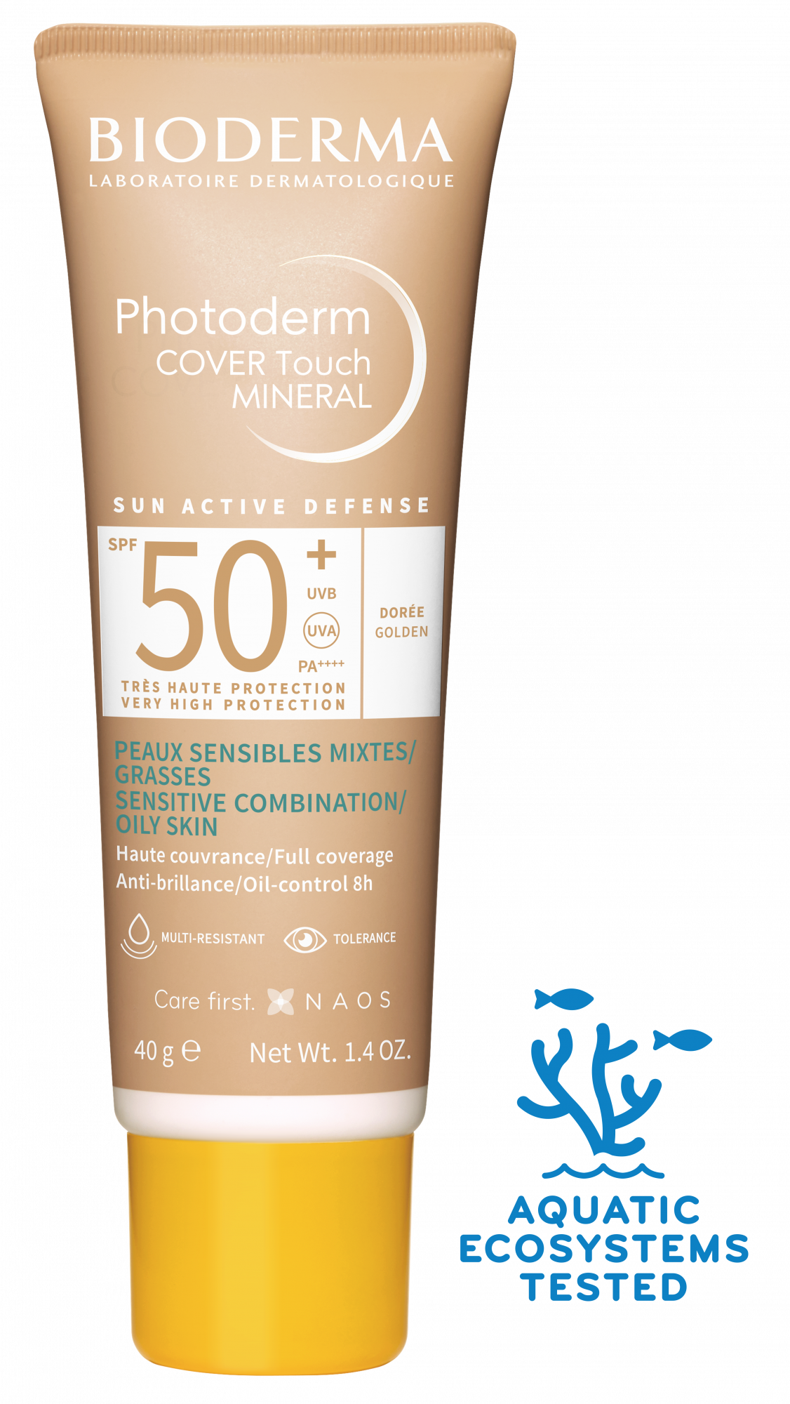 {84628}_{BIO_PHOTODERM_COVER_TOUCH_MINERAL_SPF50_DOREE_V2_RELAUNCH}_{28485B}